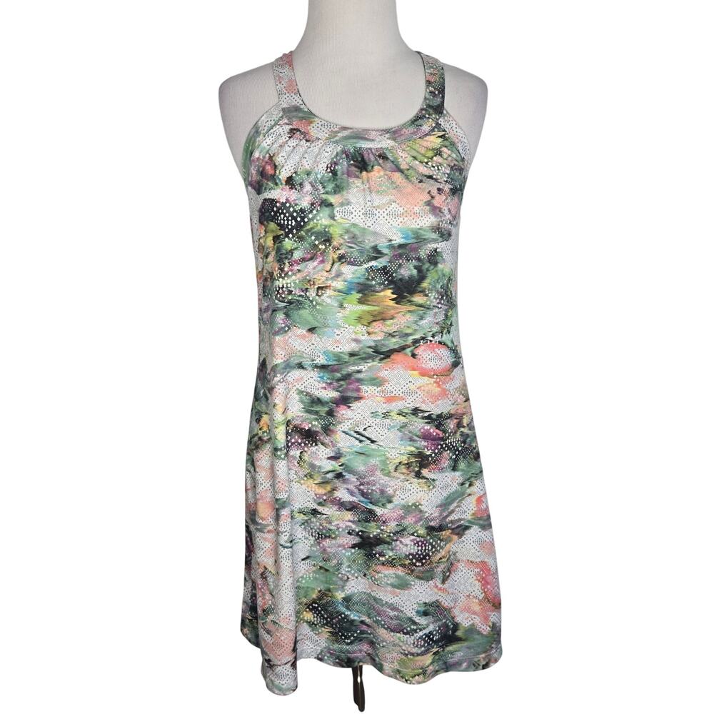 Prana Women Summer Dress Halter Neck Packable Stretch A-Line Printed Cantine XS